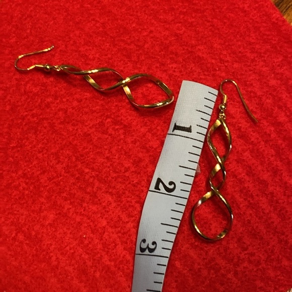 Golden Spiral Drop Earrings - Picture 6 of 11